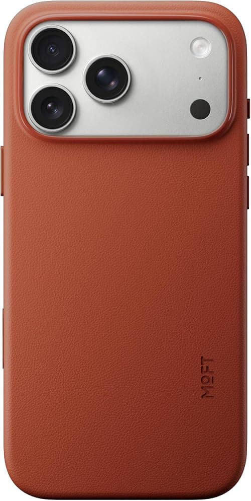 MOFT MOVAS Snap Magnetic Case for iPhone 17 Pro Max, Compatible with MagSafe [Vegan Leather Ultra Slim & Stain Resistant] Case for iPhone 17 Pro Max Case - Camera Protection, Red Ochre on Amazon.ae - Price Tracker