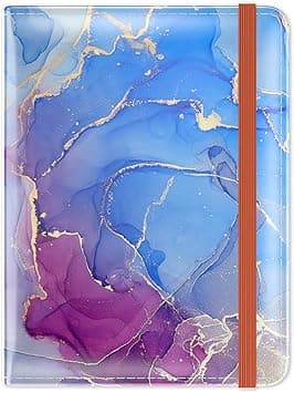Passport Holder, RFID Leather Travel Passport Cover Wallet for Women Man, Blue Purple Marble, Compact on Amazon.ae - Price Tracker
