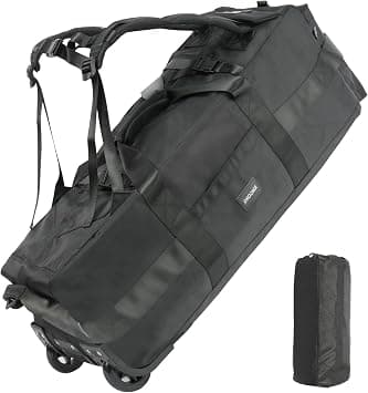 80L Rolling Duffel Bag with Wheels,31 Inch Large Duffle Bag for Travel,Foldable, with Shoulder Straps Use as Luggage bags or Backpacks, Black, carry-on-31-inch, Collapsible on Amazon.ae - Price Tracker
