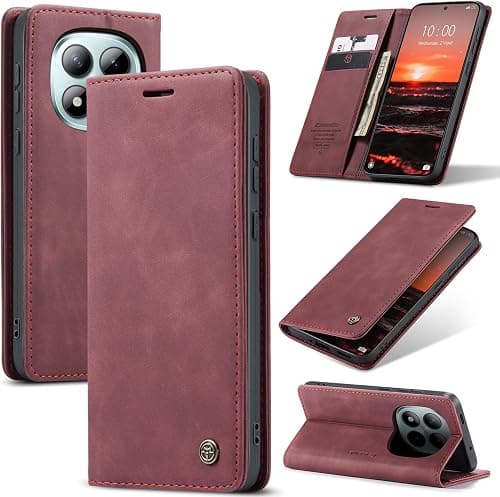 Wallet Case for Xiaomi Redmi Note 15 Pro Plus 5G, Red | Note Pocket 2-in-1 Faux Leather Flip Wallet Case – Magnetic Clasp, Built-in Kickstand, 2 Card Slots, Velvet-Soft Touch on Amazon.ae - Price Tracker