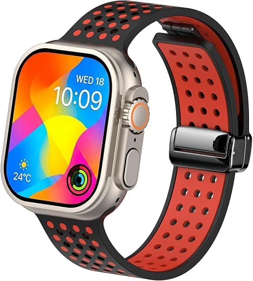 RKINC Magnetic Strap Compatible with Apple Watch 49mm 46mm 45mm 44mm 42mm 41mm 40mm 38mm, Soft Silicone Sport Strap with iWatch Series 11 10 9 8 7 6 SE 5 4 3 2 Ultra SE 3 2 1 on Amazon.ae - Price Tracker