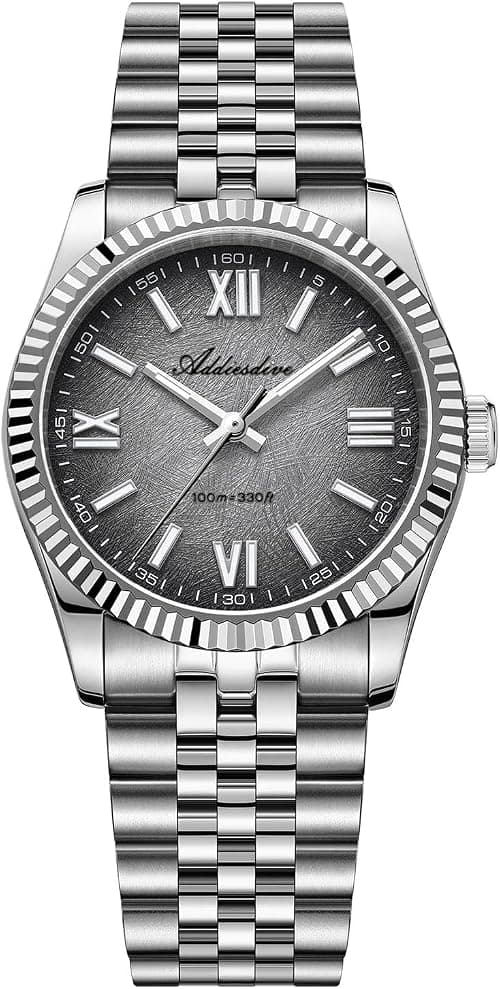 ADDIESDIVE 10.6 MM Luxury Watches for Men Women Roman Numerals Synthetic Sapphire VH Sweep Second Fluted Bezel Casual Wear Unisex Watch on Amazon.ae - Price Tracker