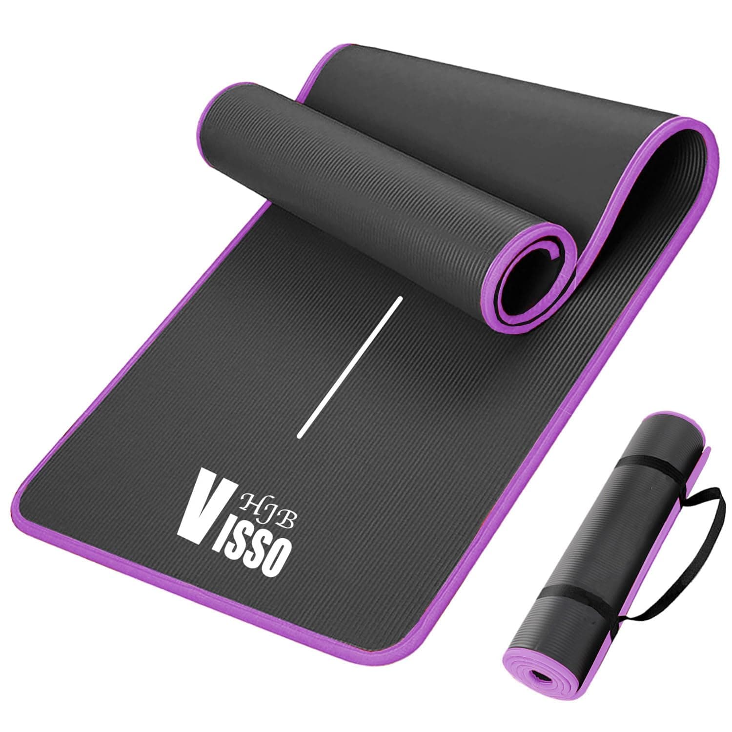 HJB VISSO Yoga Mat Non-Slip, 10mm Thick Exercise Mat with Carry Strap for Men & Women, High Density Anti-Tear NBR Pilates Mat for Yoga, Pilates, Home & Fitness, Workouts on Amazon.ae - Price Tracker