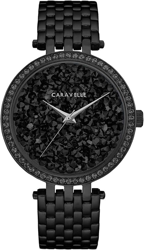 Caravelle by Bulova Ladies' Modern Crystals Black Ion Plated Stainless Steel Quartz Watch, Style: 45L171 on Amazon.ae - Price Tracker