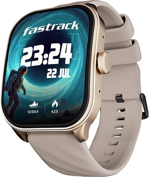 Fastrack Astor FS1 Pro Smart Watch, 1.97' AMOLED Display, Bluetooth Calling, 100+ Sports Modes, SpO2 & Heart Rate Monitoring, Women's Health, IP68, Up to 5 Days Battery, Functional Crown on Amazon.ae - Price Tracker