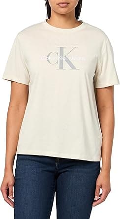 Calvin Klein womens Monogram Logo Crewneck T-shirt Monogram Logo Crewneck T-shirt (pack of 1) on Amazon.ae - Price Tracker