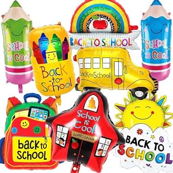 Back to School Balloons, 8pcs Aluminum Foil Balloons for Welcome Back Party Decorations, School Classroom Supplies, First Day of School Celebration, Kids Teacher Student Party Decor on Amazon.ae - Price Tracker