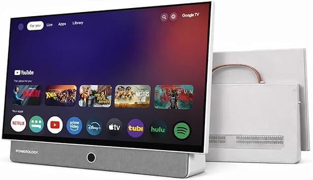 Powerology Smart Portable TV FHD, 1080P, Portable Smart and Rechargeable 27 Inch, 7h Watch Time, Android TV with Speakers, Google Assistant, Shahid, Netflix, for Camping, Kitchen, Bedroom on Amazon.ae - Price Tracker