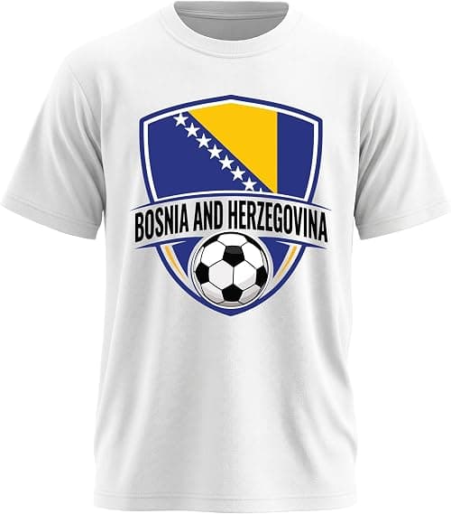 Bosnia and Herzegovina Soccer Fan T-Shirt for Men & Women | Bosnia Football Graphic Tee | Soccer Ball Shield Design | Adult Sports Supporter Shirt on Amazon.ae - Price Tracker