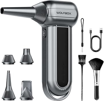 WOLFBOX electric air duster MegaFlow100 with 150000RPM super power, 3-Speed adjustable, Cordless, Rechargeable brushless motor durable blower, Suitable for computer, keyboard, home, car and outdoor - Amazon.ae Price Tracker