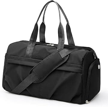 Gym Bag for Women Men with Shoe Compartment, Sport Duffel Bag, Waterproof Travel Weekender Overnight Carry on Bag for Yoga, Black on Amazon.ae - Price Tracker