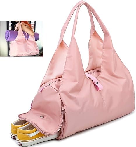 (Pink-Yoga Bag) - Large Yoga Mat Bag and Carriers Yoga Tote Sling Bag, Gym Duffel Fitness Bag with Shoe Compartment for Men Womens on Amazon.ae - Price Tracker
