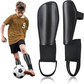 Football Shin Guards, Soccer Football Shin Guard Socks with Foam, Calf Protective Gear Soccer Equipment for Football Games Beginner Running Jogging Fitness Cycling (M, Black) على Amazon.ae - متتبع الأسعار