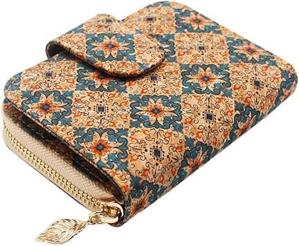 boshiho Vegan Cork Wallet, Women's Purse Small Zipper Design with Card Holder Coin Pocket Purse Eco-Friendly Vegan Gift (A) on Amazon.ae - Price Tracker