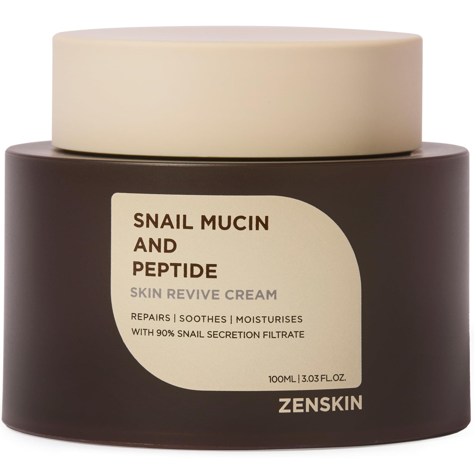 ZENSKIN Snail Mucin and Peptide Skin Revive Cream | Deep Hydration, Anti-Aging Firming Moisturizer with 90% Snail Mucin & 5 Peptides for Smooth, Youthful, Radiant Skin, 100ml on Amazon.ae - Price Tracker