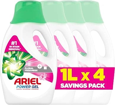 Ariel Laundry Detergent Floral Breeze Power Gel 1L, Pack of 4 - متتبع أسعار Amazon.sa