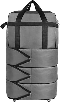 YU WELL Expandable Rolling Duffle Bag Wheeled Luggage Foldable Suitcase (Duffle Bag/Wheels, Grey, Large/3 Layer) على Amazon.ae - متتبع الأسعار