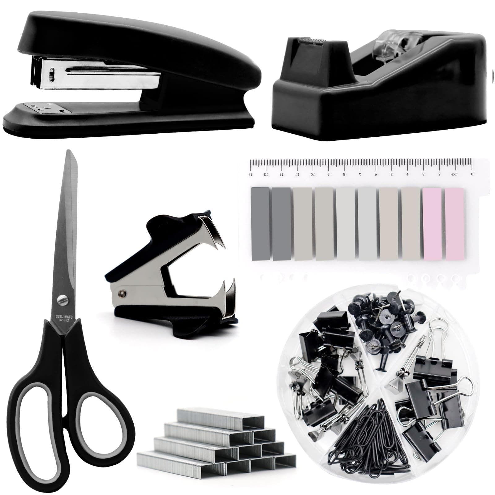 Black Desk Accessories Set - Office Supplies, Stapler and Tape Dispenser Kit - Gift for Students, Women, Coworkers, Boss Lady, Office Clerks on Amazon.ae - Price Tracker