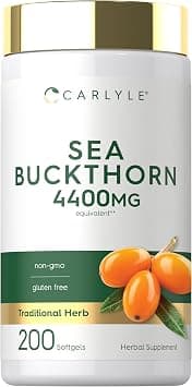 Carlyle Sea Buckthorn Oil Capsules 4400mg | 200 Softgels | Non-GMO, Gluten Free | Sea Buckthorn Berry Oil Supplement على Amazon.ae - متتبع الأسعار