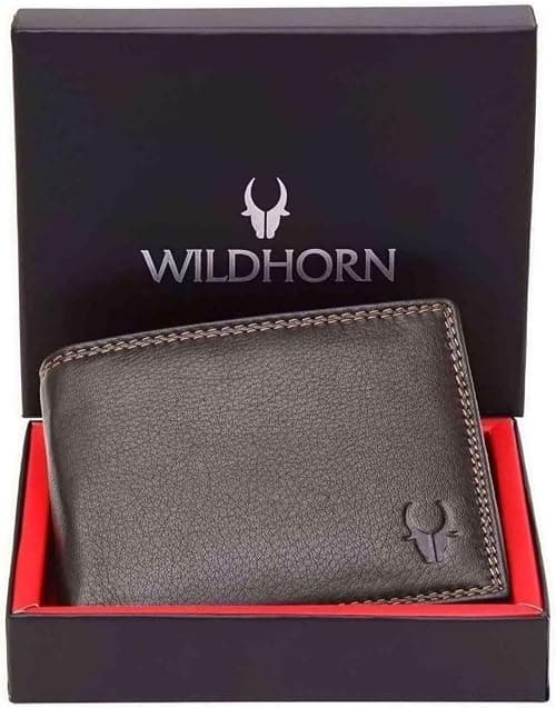 WildHorn® RFID Protected Genuine Leather Wallet for Men's على Amazon.ae - متتبع الأسعار