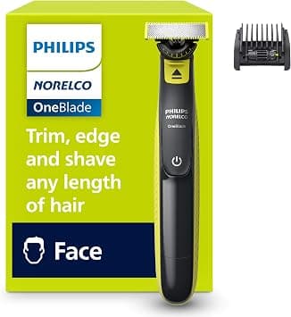Philips Norelco OneBlade 360 Face, Hybrid Electric Beard Trimmer and Shaver with 5-in-1 Face Stubble Comb, Frustration Free Packaging, QP2724/90 على Amazon.ae - متتبع الأسعار