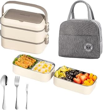 Double Layer 304 Stainless Steel Lunch Box Portable Bento Food Container on Amazon.ae - Price Tracker