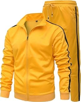 GXAMOY Athletic 2-Piece Tracksuit for Men, Casual, Zip-Through Jogging Sweatsuit for Workout/Sports, Set, Sportswear - Best Deal Finder