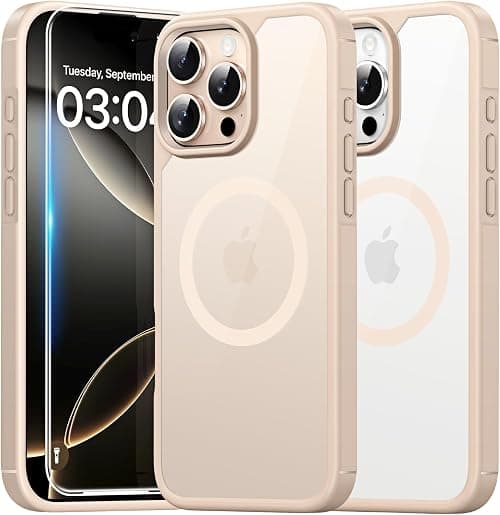 TAURI for iPhone 16 Pro Case, [Compatible with MagSafe] with 1-Pack Screen Protector, Military-Grade Protection, [Anti-Yellowing] Shockproof Transparent Back Bumper Phone Cover - DarkGold on Amazon.ae - Price Tracker