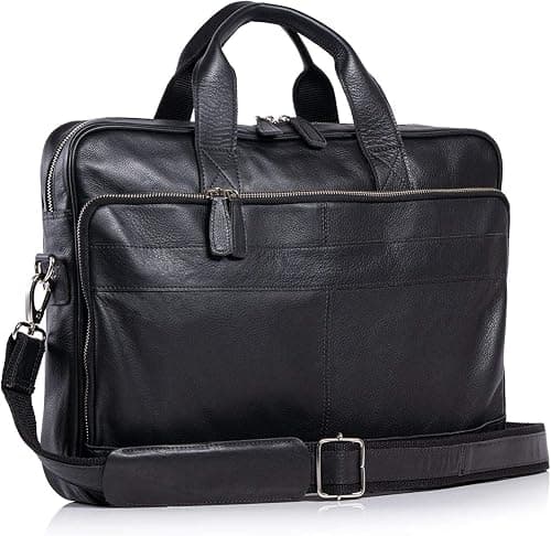 Leather briefcase 18 Inch Laptop Messenger Bags for Men and Women Best Office briefcase Satchel Bag on Amazon.ae - Price Tracker