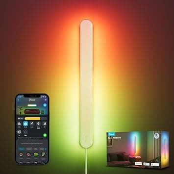 Govee Wall Sconce, RGBIC Wall Lights, Works with Matter & Alexa, 1200LM High Brightness, Music Sync, Smart Wall Mount Light Plug in, Dimmable Modern Room Light for Living Room Bedroom Hallway, 1 Pack - متتبع أسعار Amazon.sa