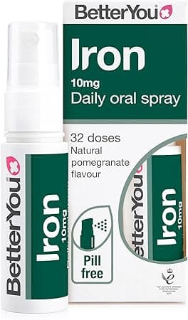 BetterYou Iron Supplement, High Strength Iron 10 Liquid Oral Spray for Men and Women, Fast-Acting to Support Energy & Immune System, Gentle on Stomach, Natural Pomegranate Flavor, 25ml on Amazon.ae - Price Tracker
