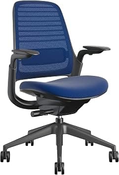 Steelcase Series 1 Office Chair - Ergonomic Work Chair with Wheels for Carpet - Helps Support Productivity - Weight-Activated Controls, Back Supports & Arm Support - Easy Assembly - Royal Blue on Amazon.ae - Price Tracker