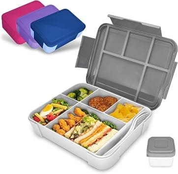 Generic Lunch Box for Kids & Adults, Rectangular, Grey, 1330 ml, 4 Compartments, Leak-proof, Microwave & Dishwasher Safe on Amazon.ae - Price Tracker