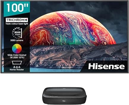 Hisense 100 Inch Laser TV 4K HDR Android TV HDMI 2.1 Pure Color Cinema Experience - 100L9G (2022 Model) - متتبع أسعار Amazon.sa