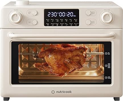 Nutricook Baker’s Oven 12-in-1 Air Fryer Toaster Oven 30L with Steam Infusion | 360° Turbo Convection, Rotisserie | Stainless steel inner cavity, countertop friendly|Beige|NC-AFTO330BG|2-Year Warranty on Amazon.ae - Price Tracker