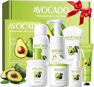 8 Pcs Avocado Skincare Set, 8-in-1 Skincare Gift Kit for Women & Teen Girls, with Face Cleanser, Face Cream, Serum, Body Lotion, Cleansing Mousse, Makeup Spray, Hand Cream and Mask on Amazon.ae - Price Tracker