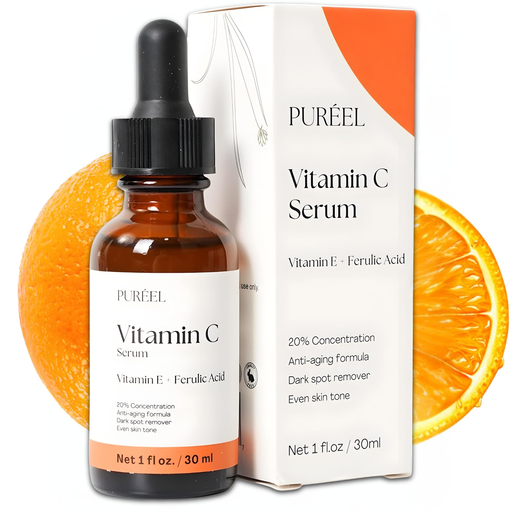 Puréel 20% Vitamin C Serum for Face – Brightening Serum with Vitamin E & Ferulic Acid – Anti-Aging, Dark Spot Remover, Even Skin Tone, Wrinkle Reduction & Radiant Glow – 1 fl oz on Amazon.ae - Price Tracker