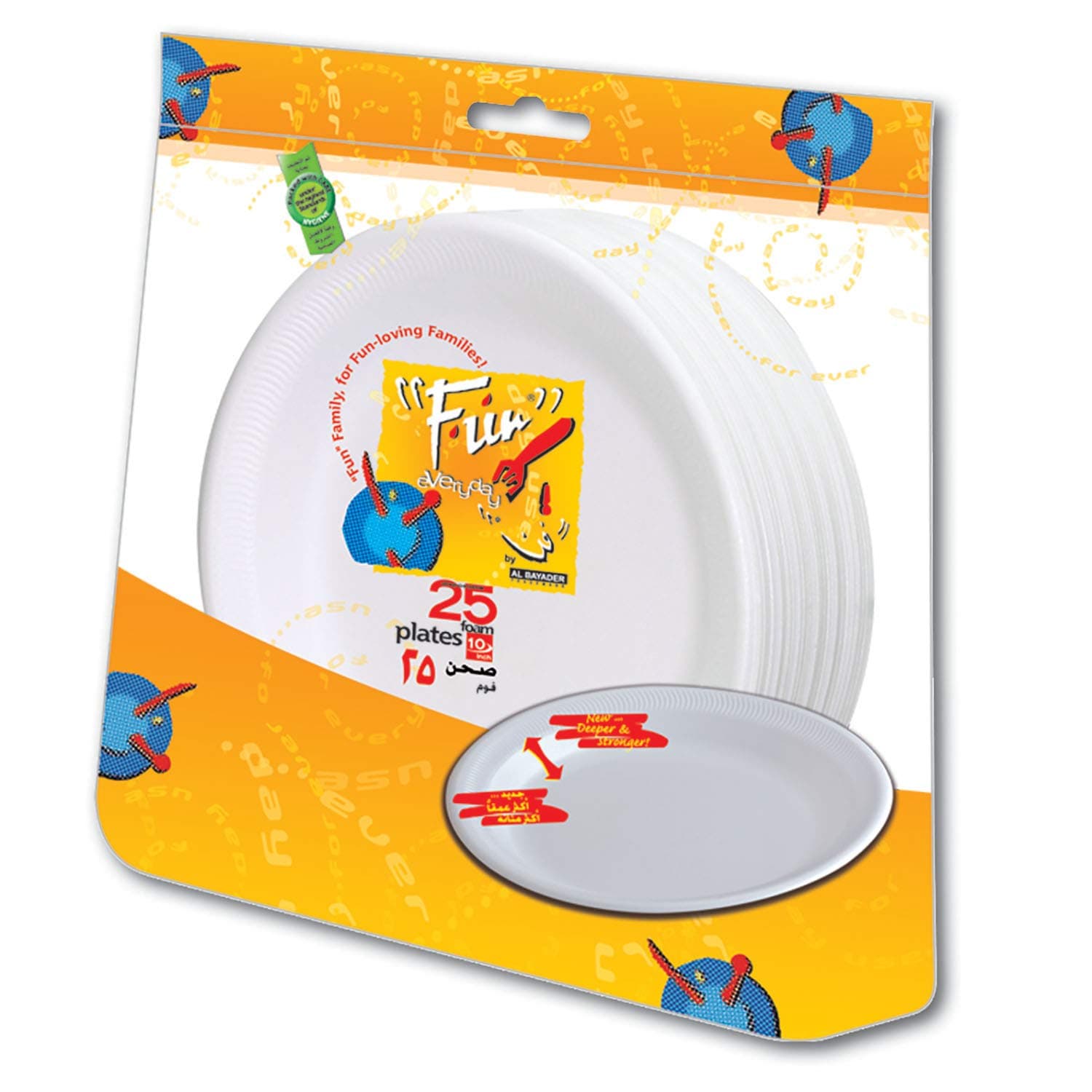 FUN BY AL BAYADER فن Everyday Disposable Thermocol Foam Plate 10 Inch, Pack Of 25 on Amazon.ae - Price Tracker