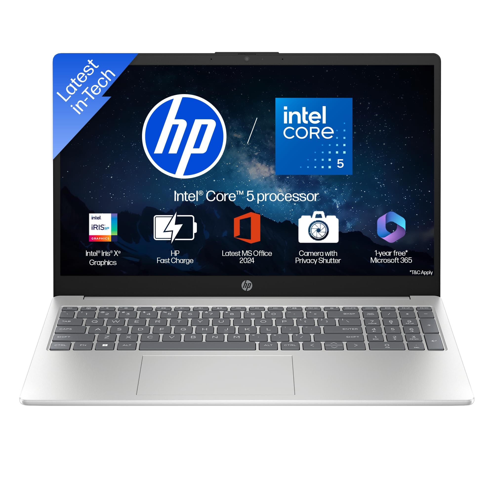 HP (Upgraded) 15, Intel Core 5-120U (16GB DDR4, 512GB SSD) FHD, Anti-Glare, Micro-Edge, 15.6/39.6cm, Win11, M365 Basic(1yr), Office Home24, Silver,1.59kg, FHD Camera w/privacy shutter on Amazon.ae - Price Tracker