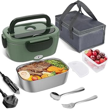 Electric Lunch Box for Adults, 304 Stainless Steel Portable Lunch Bento, Heated Lunch Box Food Warmer with Spoon, Leakproof Self Heating Lunch Box Container for Car Office Home on Amazon.ae - Price Tracker