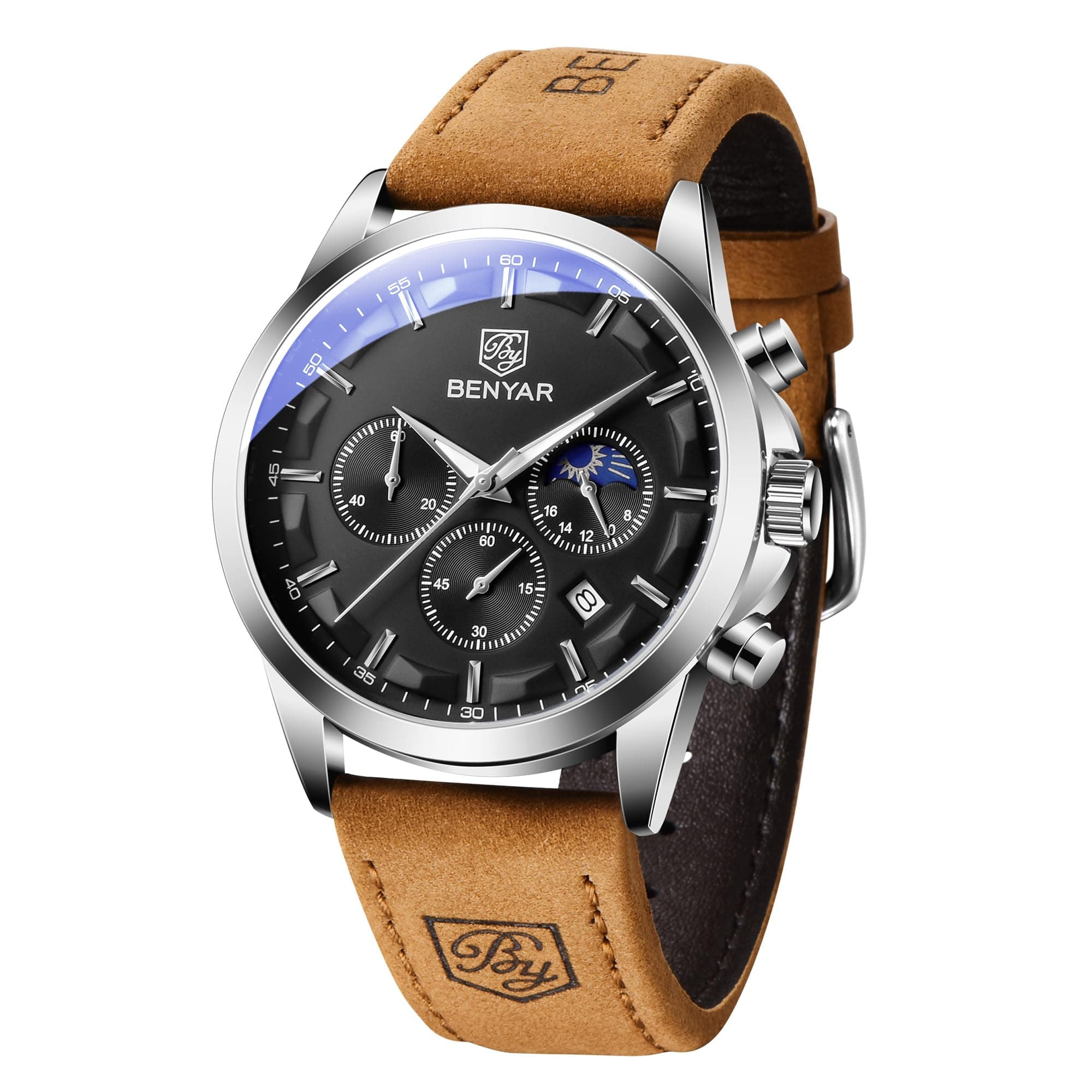 BY BENYAR Mens Watch Waterproof Chronograph Date Watch for Men Quartz Movement Analog Watch Business Casual Gift for Men on Amazon.ae - Price Tracker