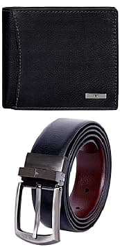 URBAN FOREST Ostin Black Leather Wallet & Black/Brown Reversible Leather Belt Combo Gift Set for Men on Amazon.ae - Price Tracker