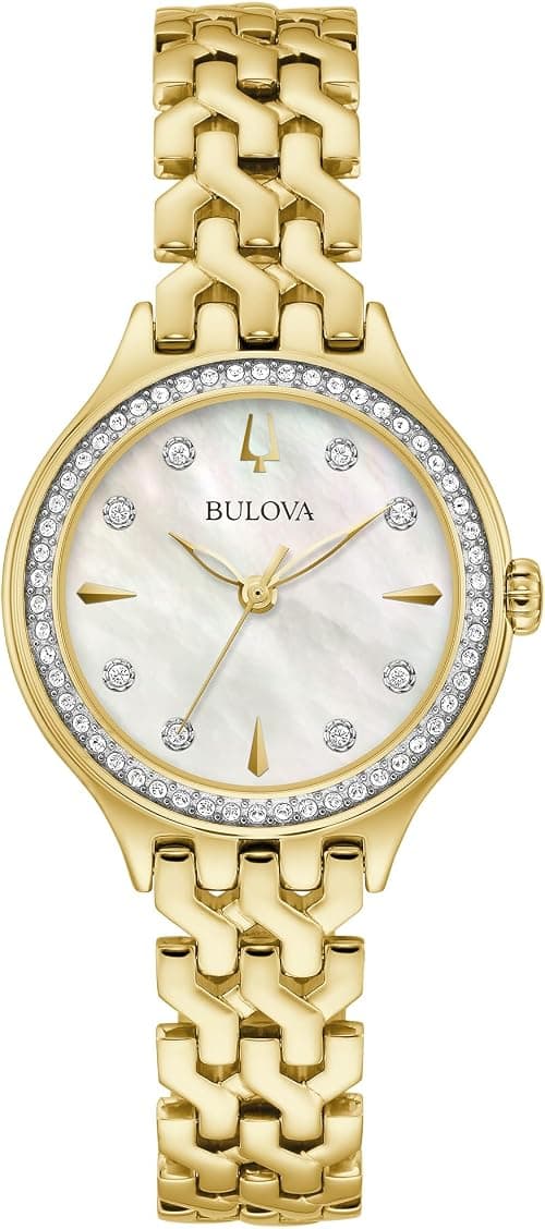 Bulova Ladies' Classic 3-Hand Quartz Watch, Crystals Accents, Mother-of-Pearl Dial, 29mm on Amazon.ae - Price Tracker