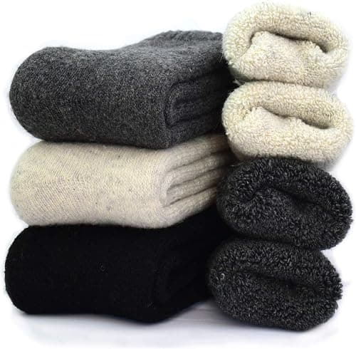 YZKKE 3Pack Mens Super Thick Wool Warm Socks - Soft Comfort Casual Crew Winter Socks on Amazon.ae - Price Tracker