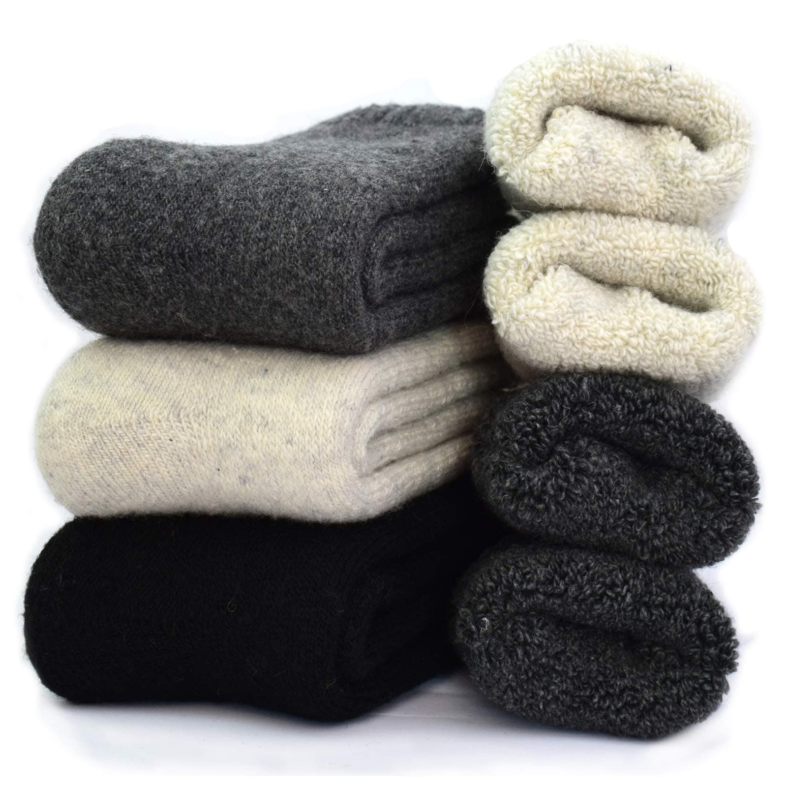 YZKKE 3Pack Mens Super Thick Wool Warm Socks - Soft Comfort Casual Crew Winter Socks on Amazon.ae - Price Tracker