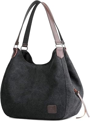 Women's Multi-pocket Shoulder Bag Fashion Cotton Canvas Handbag Tote Purse on Amazon - Best Deal Finder