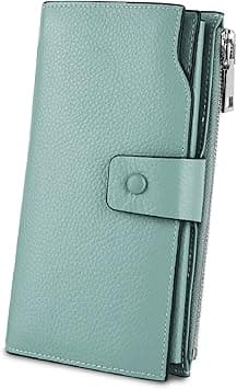 YALUXE Genuine Leather Wallet Women's RFID Blocking Large Capacity Luxury Wax Clutch Multi Card Organizer on Amazon.ae - Price Tracker