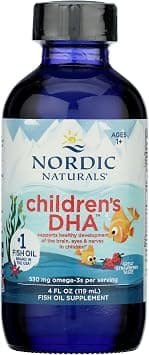 Nordic Naturals Children's DHA Liquid Strawberry | Omega-3 Fish Oil for Kids with EPA & DHA to Support Brain Development, Vision & Cognitive Function, Non-GMO | 4 oz (118 ml) on Amazon.ae - Price Tracker