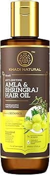 Khadi Natural Amla & Bhringraj Hair Oil | Herbal Oil for Boosting Hair Growth | Non-sticky Hair Oil | Silicone & Mineral Oil Free | Suitable for All Hair Types | Powered Botanics|200ml on Amazon.ae - Price Tracker