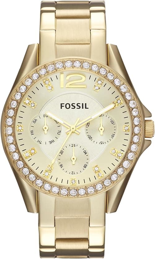 Fossil Riley Women's Watch with Crystal Accents and Stainless Steel Bracelet Band on Amazon.ae - Price Tracker